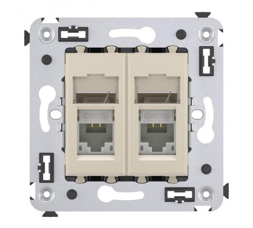 Розетка RJ-45 в стену, 5e двойная, Avanti, "Ванильная дымка"  4405464  DKC