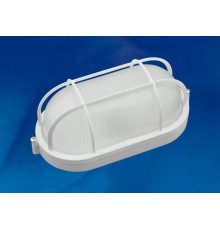 Светильник светодиодный пылевлагозащищен. для ЖКХ ULW-K24A 8W/6000K IP54 WHITE овал с решеткой 6000K 600Лм 210Х105х85 мм белый  UL-00005238  Uniel