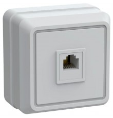 ОКТАВА белый Розетка 1-местная телефонная О/У РТ20-ОБ ETO10-K01-DC  GENERICA