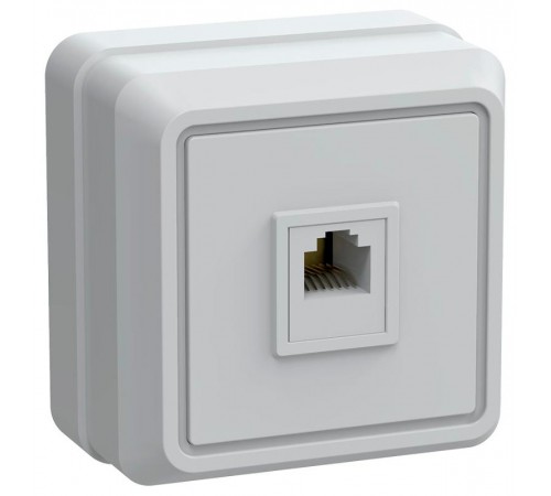 ОКТАВА белый Розетка 1-местная телефонная О/У РТ20-ОБ ETO10-K01-DC  GENERICA