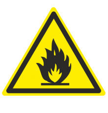 Знак W 01 "Пожароопасно. Легковоспламеняющиеся вещества" 200х200х200 мм, пластик ГОСТ Р 12.4.026-2001  pn-w-01  EKF