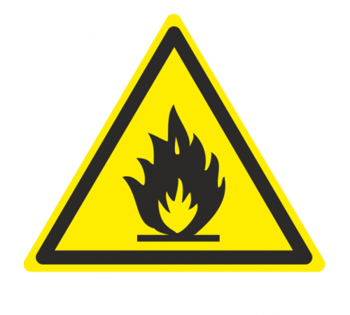 Знак W 01 "Пожароопасно. Легковоспламеняющиеся вещества" 200х200х200 мм, пластик ГОСТ Р 12.4.026-2001  pn-w-01  EKF