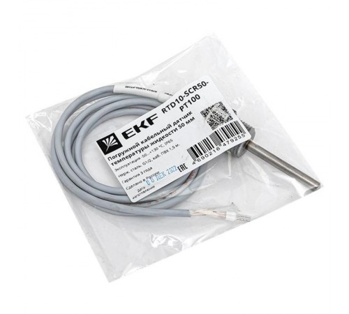 Погружной кабельный датчик температуры жидкости 50 мм  RTD10-SCR50-PT100  EKF