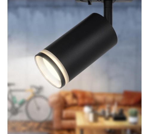 Светильник трековый TR52 - GU10 BK однофазный под лампу GU10 матовый черный  Б0054166  ЭРА