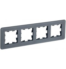 BRITE Рамка 4-ая РУ-4-2-Бр стекло графит RE  BR-M42-G-41-K53  IEK