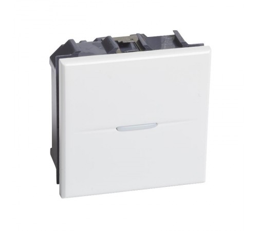 Axolute. Кнопка аксиальная одноклавишный 10А 250В. Винтовые клеммы. 2 модуля. Цвет Белый  HD4005M2N  Legrand