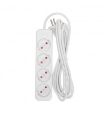 Удлинитель STANDARD 4 гнезда, 3м, 2х1,0мм, б/з, белый  13-4024  REXANT