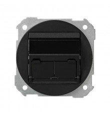 Розетка наклонная для передачи данных со шторкой на 2 разъема RJ45 цвета графит S88  88086-38  Simon