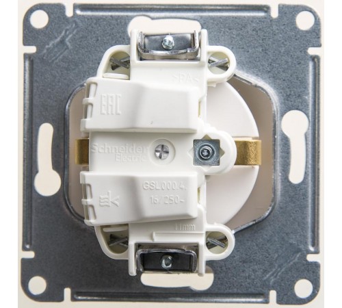Glossa Перламутр Розетка с заземлением со шторками, 16А  GSL000645  SE