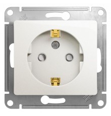Glossa Перламутр Розетка с заземлением со шторками, 16А  GSL000645  SE