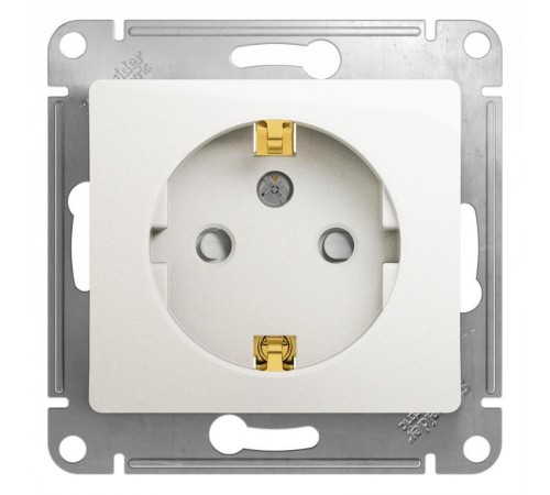 Glossa Перламутр Розетка с заземлением со шторками, 16А  GSL000645  SE