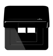 Накладка и крышка для двойных UAE розеток с символом "сеть"; термопласт черный  CD590KLLANSW  Jung