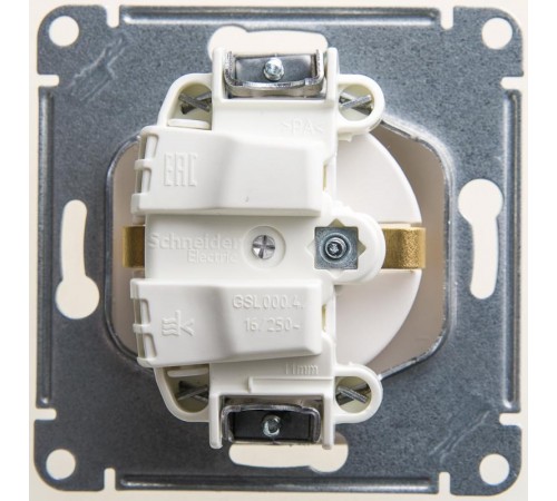 Glossa Перламутр Розетка с заземлением со шторками, 16А  GSL000645  SE