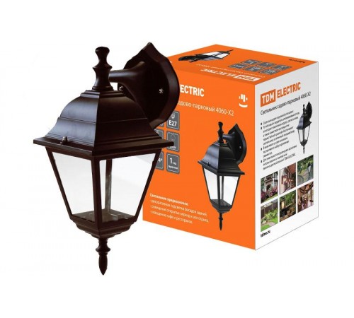 Светильник садово-парковый ЛБУ 4060-12 60Вт ЛН/КЛЛ/LED E27 IP33 четырехгранник, вниз SQ0330-0032  TDM