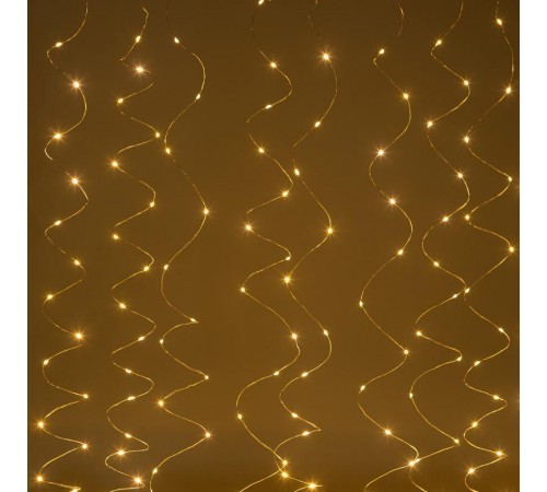 Гирлянда светодиодная серия  Holiday INZR-01 занавес 3*3 м теплый белый 240 microled USB  Б0060435  Intro