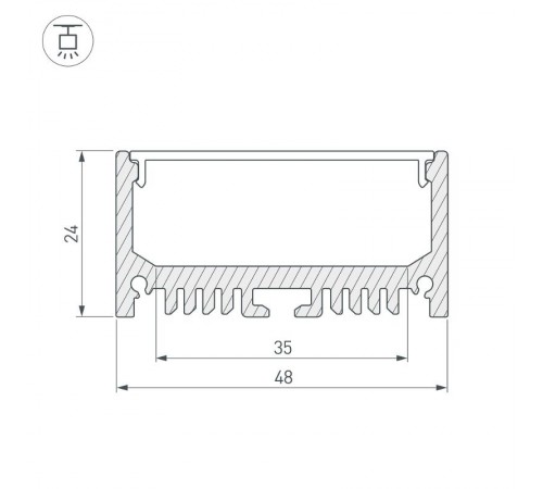 Профиль ARH-LINE-2448-2000 ANOD  018684  Arlight