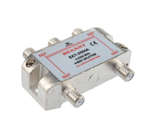 ДЕЛИТЕЛЬ  ТВ  х 4 под F разъём 5-2500 МГц "СПУТНИК"  05-6203  REXANT