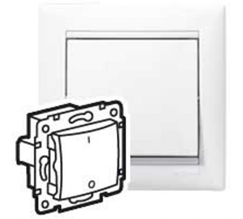 Переключатель одноклавишный трёхполюсный - Legrand Valena - 10А 400В для люминесцентных ламп безвинтовые зажимы - белый  774403  Legrand