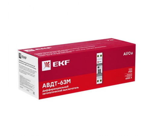 Выключатель автоматический дифференциального тока АВДТ-63М 1п+N 16А C 30мА тип AС (1 мод) PROxima (электронный,)  DA63M-16-30  EKF
