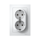 AtlasDesign Белый Розетка 2-ая с заземлением, 16А, (в сборе с рамкой)  ATN000124  SE