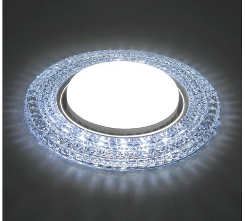 Светильник встраиваемый с белой LED подсветкой CD4020 потолочный GX53 без лампы прозрачный  41293  Feron