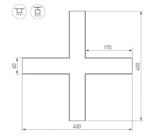 Крестовина SL-LINE-6070 (arlight, Металл)  030143  Arlight