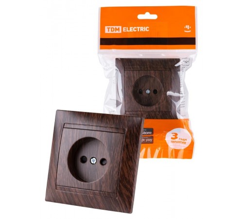 Розетка 2П 10А 250В с защ. шт. венге "Лама"  SQ1815-0410  TDM