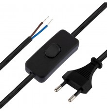 Сетевой шнур с выключателем 2х0,75 кв.мм, 1,8 м черный  11-1134  REXANT