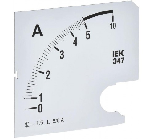 Шкала смен. для амперметра Э47 5/5А-1,5 96х96мм  IPA20D-SC-0005  IEK