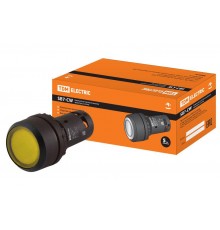 Кнопка с фиксацией SB7-CWL3565-220V(LED) d22мм 1з+1р желтая  SQ0746-0045  TDM