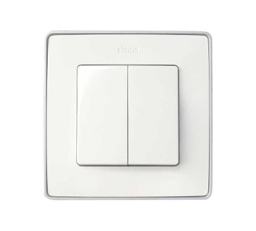 Simon 82 Клавиши (2 шт) для двухклавишного выключателя (проходной + кнопочный), S82, S82N, S82 Detail, белый  82026-30  Simon