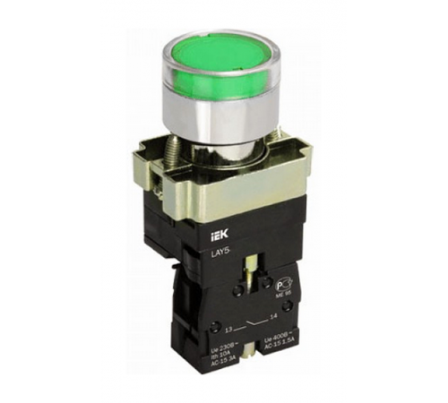 Кнопка управления LAY5-BW3361 с подсветкой зеленый 1з   BBT50-BW-K06  IEK