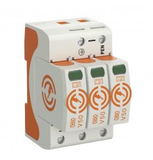 Устройства защиты от импульсных перенапряжений УЗИП для силовых сетей 3 пол. (Класс I+II), 280 В (V50-3-280)  5093511  OBO Bettermann