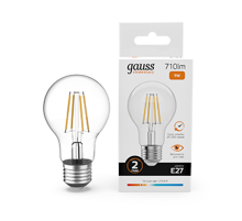 Лампа светодиодная   Filament Elementary А60 9W 710lm 2700К Е27 LED 1/10/50  22219  Gauss