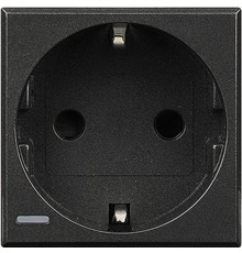 Axolute Розетка 2К+З, 10/16 А с центральным и боковыми заземляющими контактами Schuko, с защитными шторками, автоматические клеммы, цвет антрацит, нем