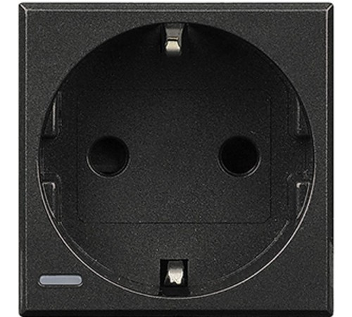 Axolute Розетка 2К+З, 10/16 А с центральным и боковыми заземляющими контактами Schuko, с защитными шторками, автоматические клеммы, цвет антрацит, нем