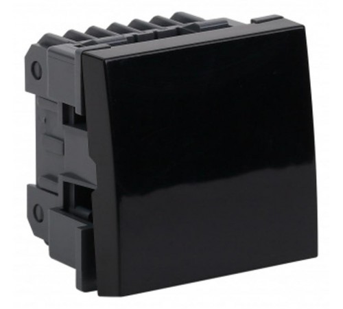 Выключатель модульный одноклавишный 45х45мм чернпя  АДЛ 13-904-Ч  Рувинил