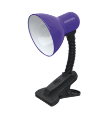 Светильник настольный под лампу СНП-01Ф на прищепке 40Вт E27 ФИОЛЕТОВЫЙ (мягкая упаковка)  4690612012797  IN HOME