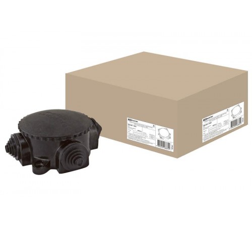 Коробка распределительная электромонтажная КЭМ 1-10-4М о/п D72 мм IP44, 4-х рожк. (карболит)  SQ1401-1003  TDM