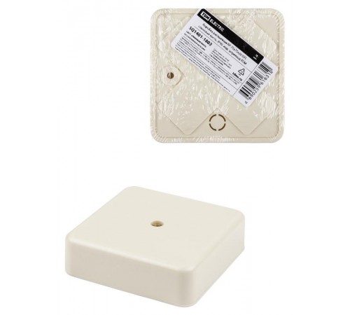 Коробка распределительная КР 75х75х20 о/п, сл. кость, IP40, инд. штрихкод  SQ1401-1803  TDM