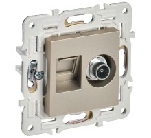 SKANDY Розетка двойная TV+RJ45 кат.5E SK-A14Sh шампань  SK-AK20-1-K37  IEK