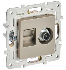 SKANDY Розетка двойная TV+RJ45 кат.5E SK-A14Sh шампань  SK-AK20-1-K37  IEK