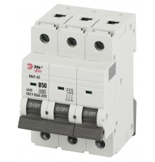 Автоматический выключатель PRO VA63-3P50B6 ВА47-63 3P 50А кривая B 6кА   Б0063038  ЭРА