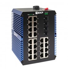 Промышленный неуправляемый коммутатор U-4GX/SFP-24GTP, 4 порта 1000Base-X SFP, 24 порта 10/100/1000Base-T(X) RJ45 c PoE, монтаж на динрейку TSX TSX-U