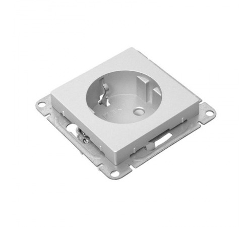 Механизм розетки, 16А, с заземлением, без шторок, алюминий Эпика EKF  UP1-SOA-110  EKF