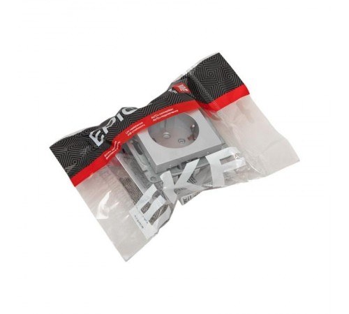 Механизм розетки, 16А, с заземлением, без шторок, алюминий Эпика EKF  UP1-SOA-110  EKF