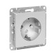 Механизм розетки, 16А, с заземлением, без шторок, алюминий Эпика EKF  UP1-SOA-110  EKF