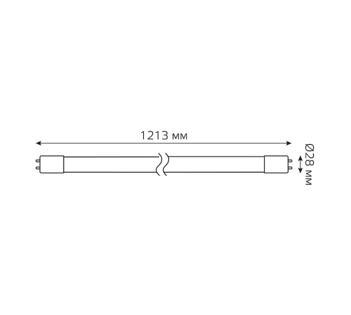 Лампа светодиодная Elementary T8 20W 1600lm 6500K G13 1200mm стекло поворотная LED 1/30  93039-R  Gauss