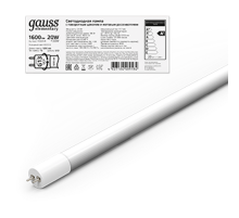 Лампа светодиодная Elementary T8 20W 1600lm 6500K G13 1200mm стекло поворотная LED 1/30  93039-R  Gauss