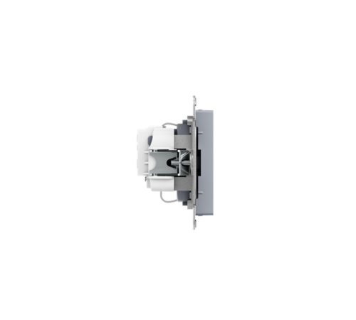 Механизм розетки, 16А, с заземлением, без шторок, алюминий Эпика EKF  UP1-SOA-110  EKF